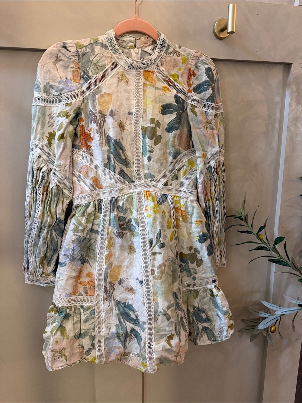 Ted Baker Tealan Dress Multicolor Floral Long Sleeve Mini